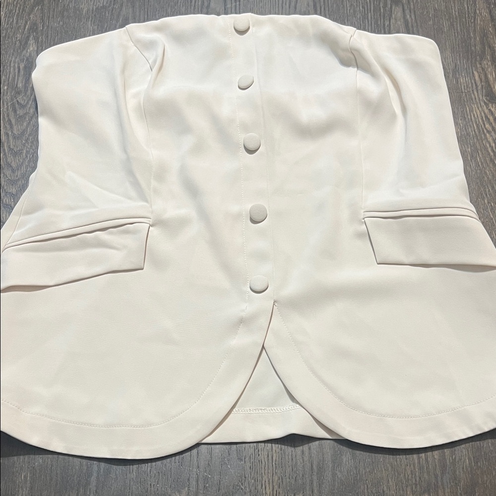 MELLODAY Cream Button-Front Top